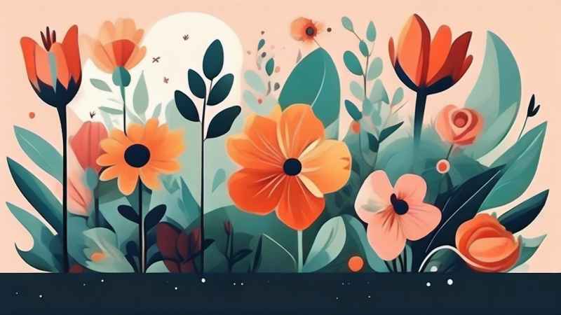 花朵植物插画背景 33