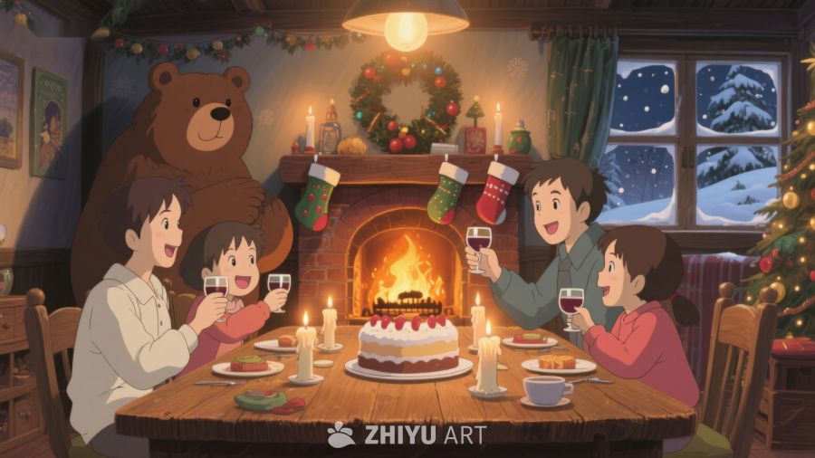 温馨家庭圣诞夜聚餐 202