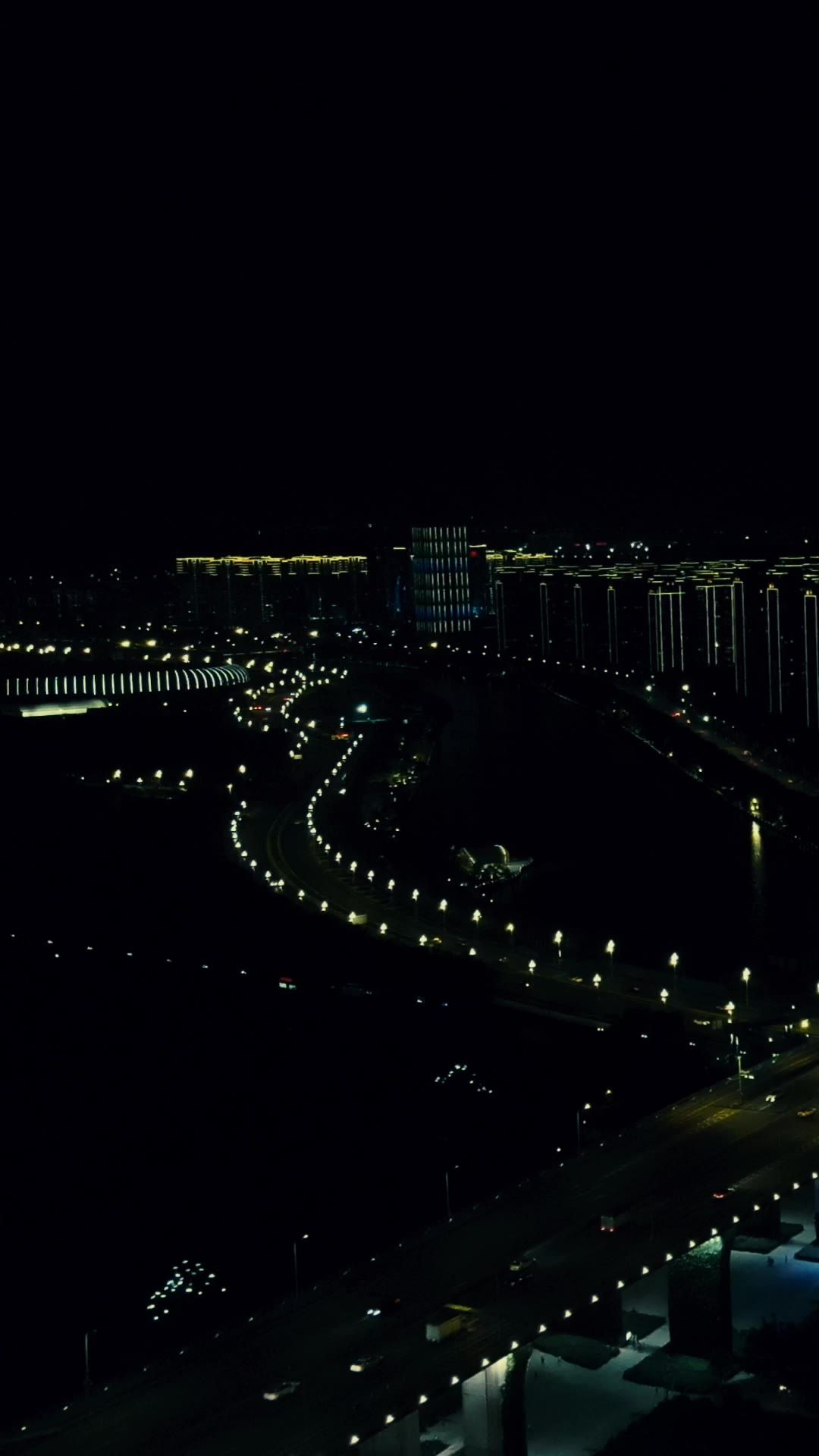 福建厦门城市夜景航拍