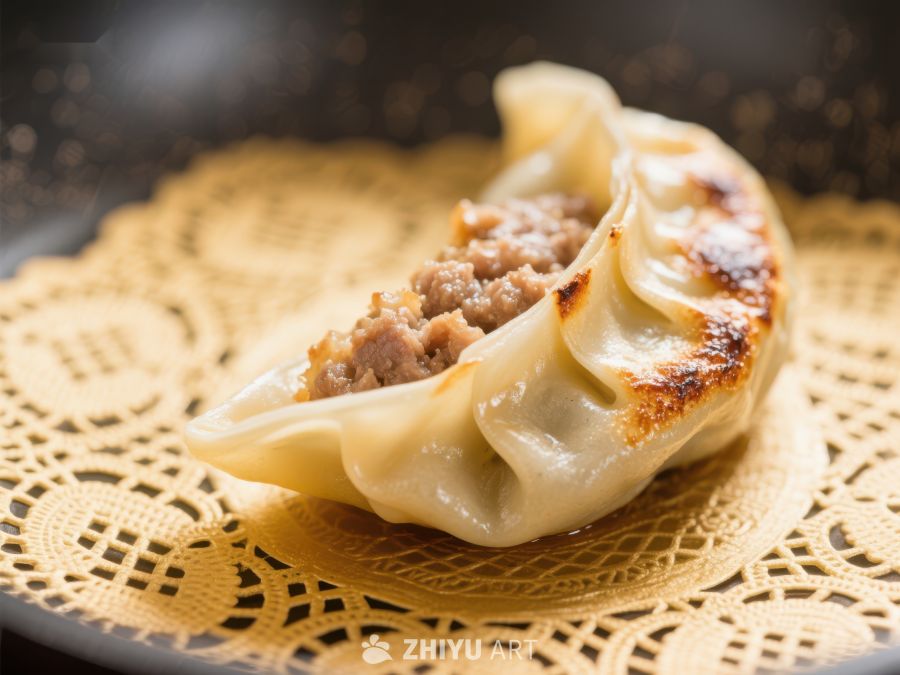 金黄煎饺，馅料饱满诱人 343