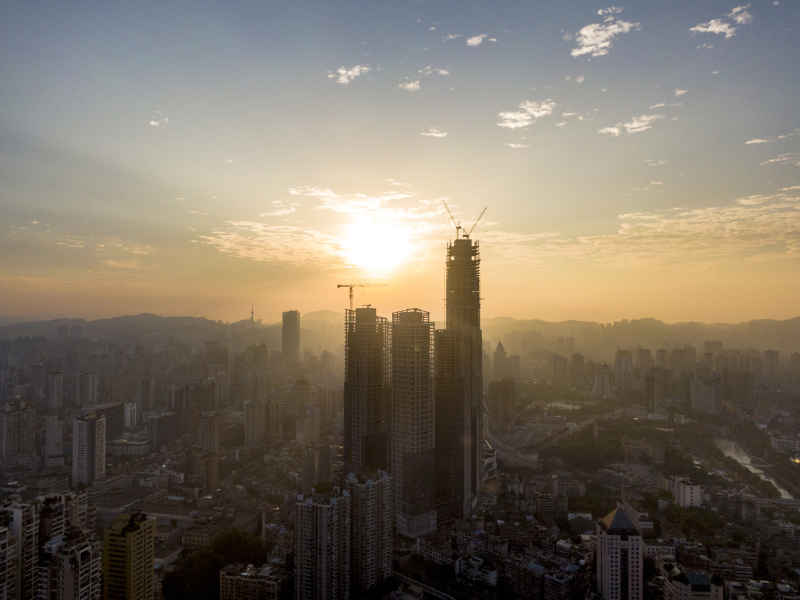  贵州贵阳城市风光航拍摄影图