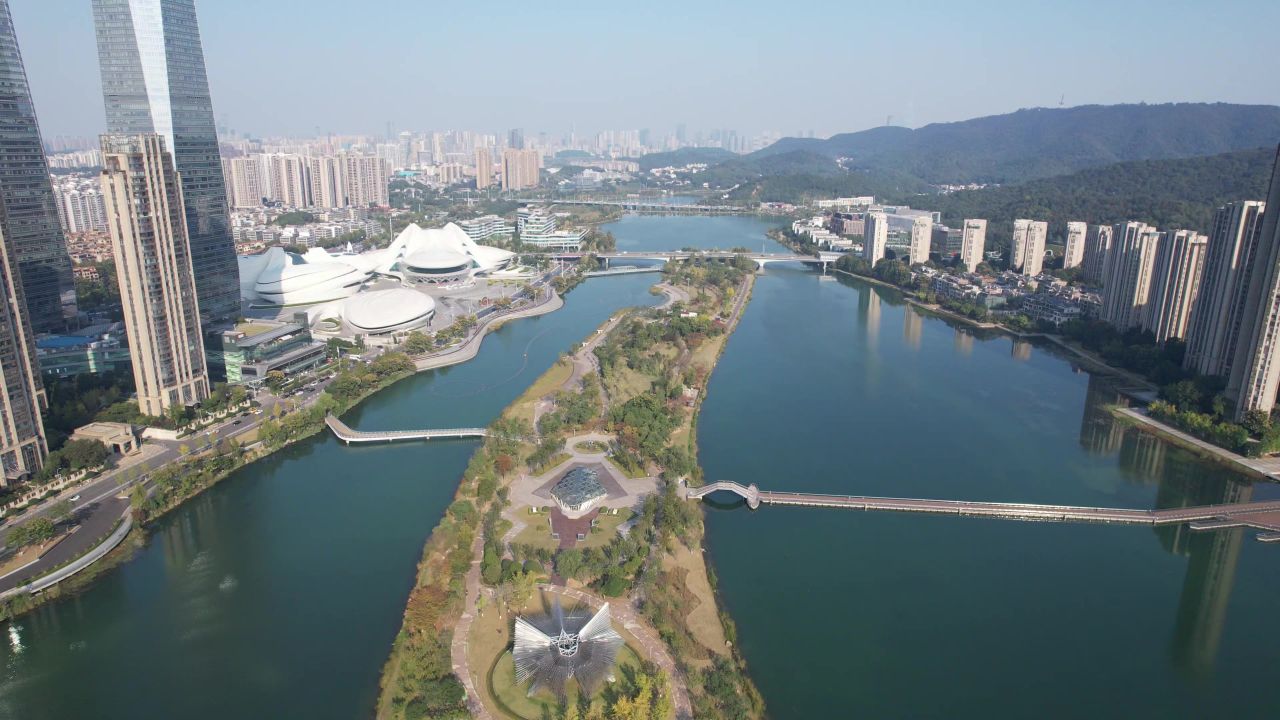 湖南长沙梅溪湖航拍