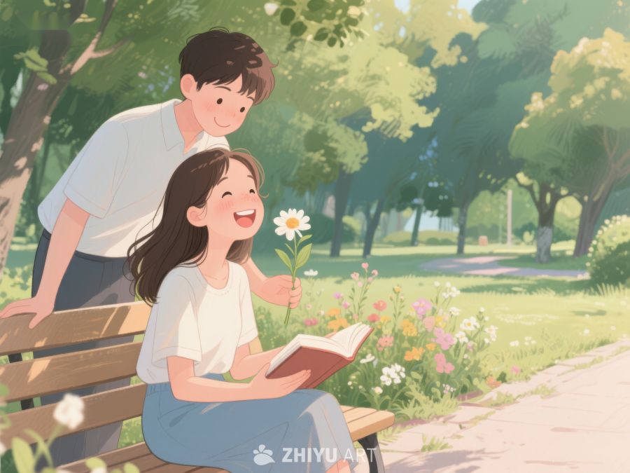 公园里温馨的阅读时光 171