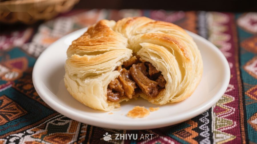 酥皮肉馅面包，诱人美味