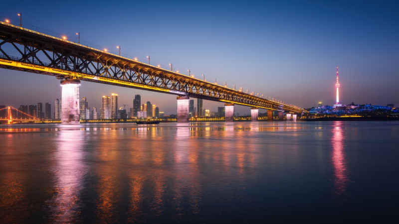 武汉长江大桥夜景