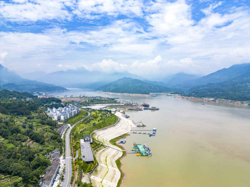 湖北长江三峡风光航拍图 