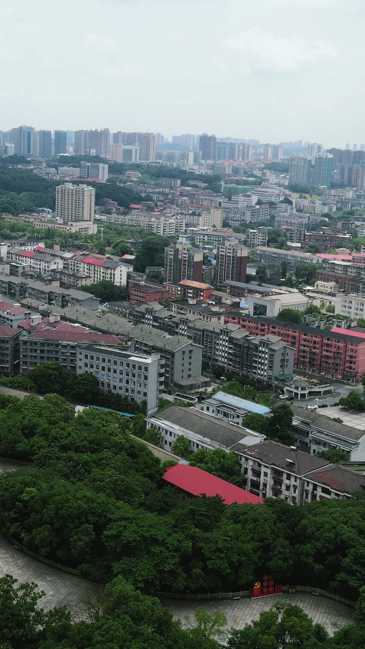 城市航拍湖南益阳城市风光竖屏