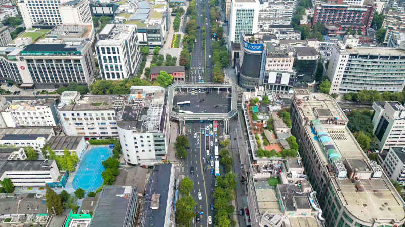 浙江杭州城市风光航拍摄影图 