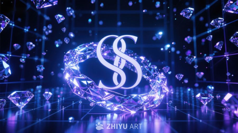 璀璨钻石环绕的双S标志 67
