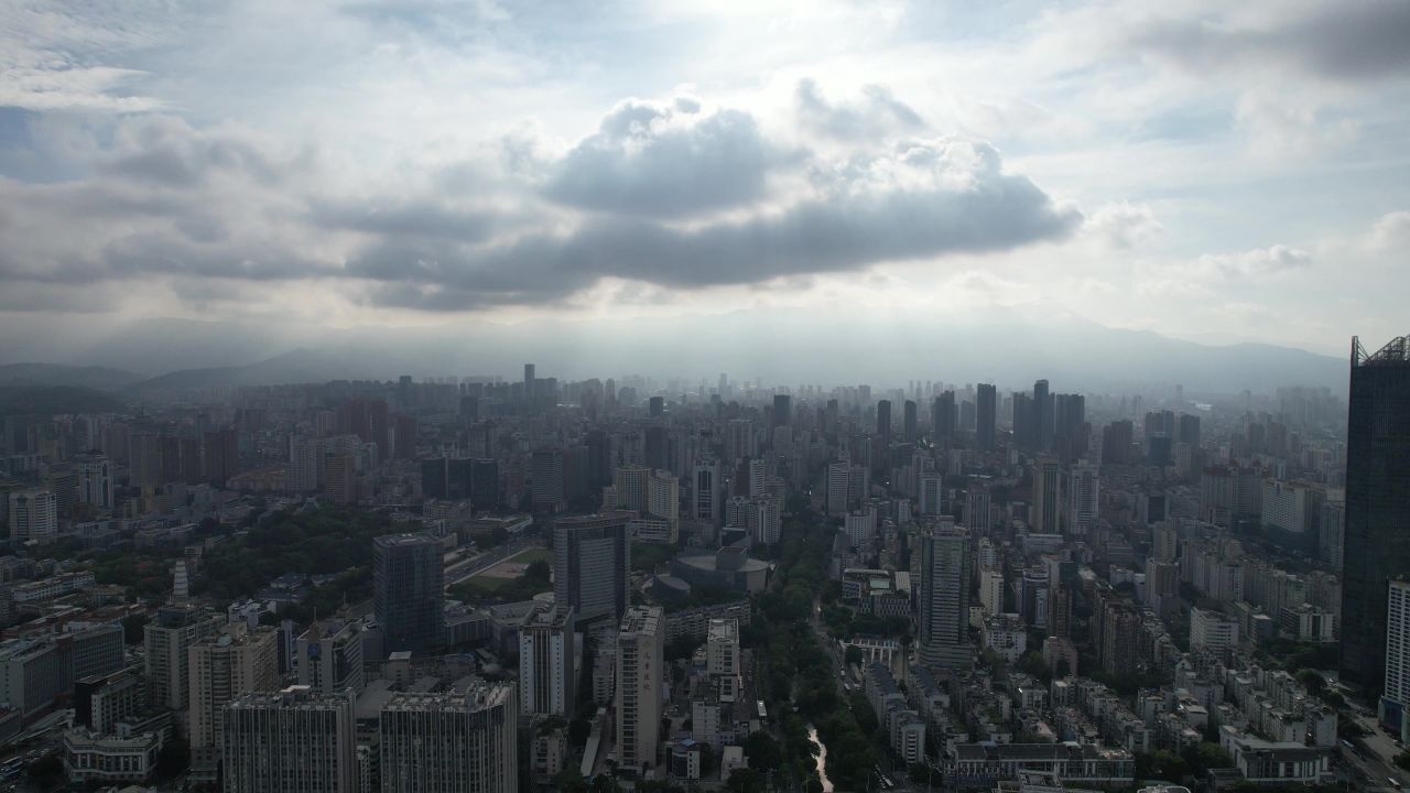 福建福州城市风光航拍 