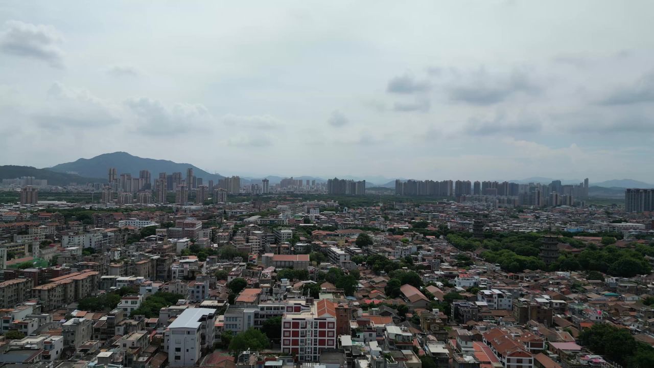 航拍福建泉州古城历史街区