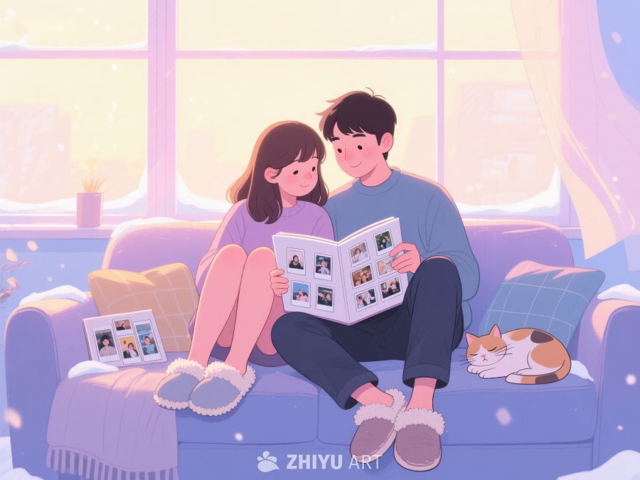 温馨时刻：情侣共览相册 787