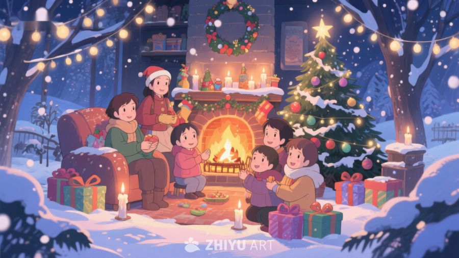 温馨家庭圣诞夜 259