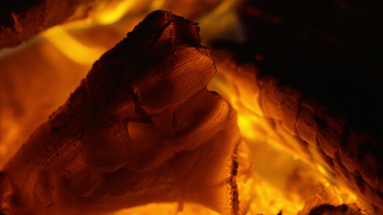 燃烧的木炭柴火篝火 22