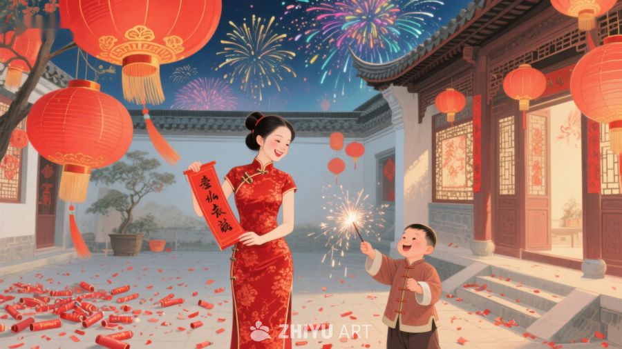 新春佳节，母子共庆 1002