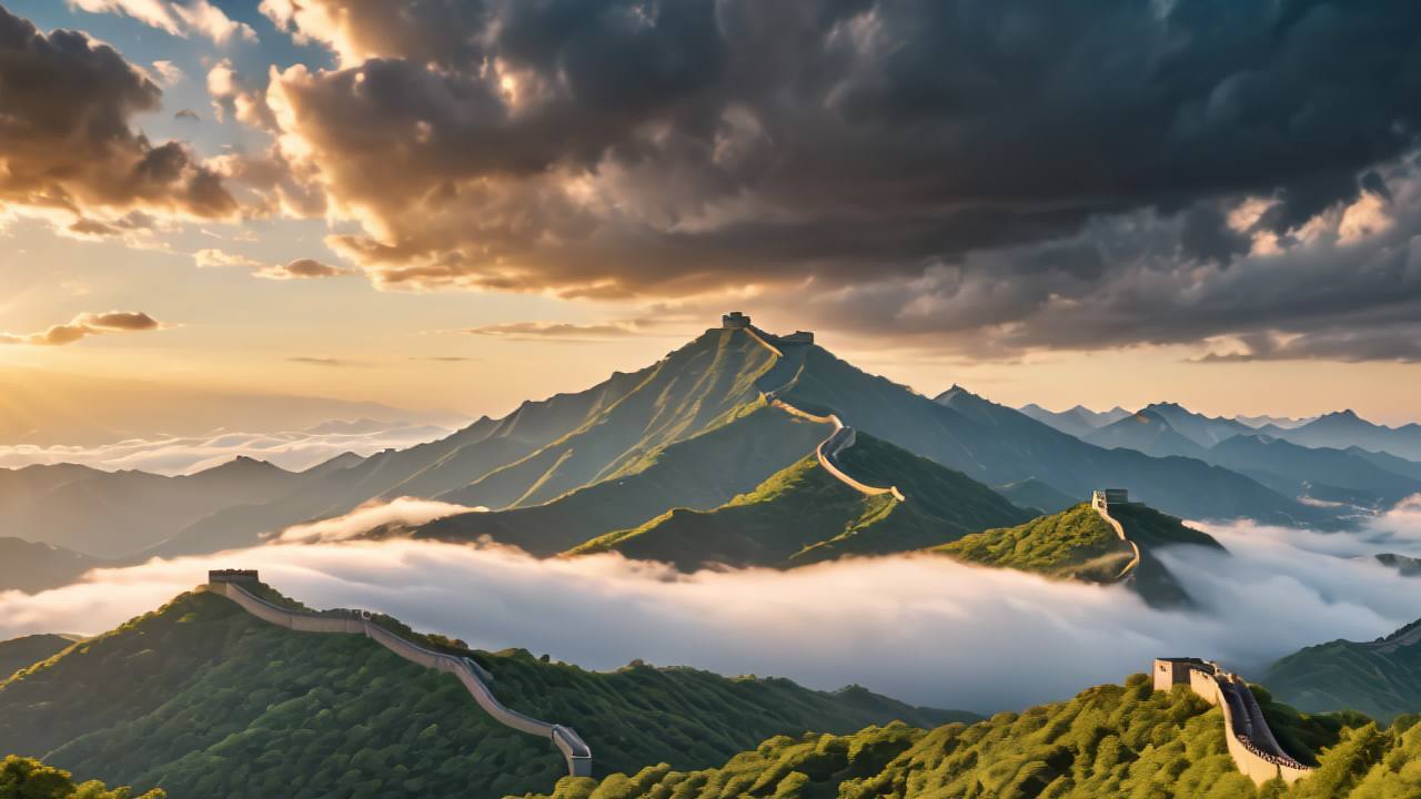 长城延时日出日落云海烽火台 31