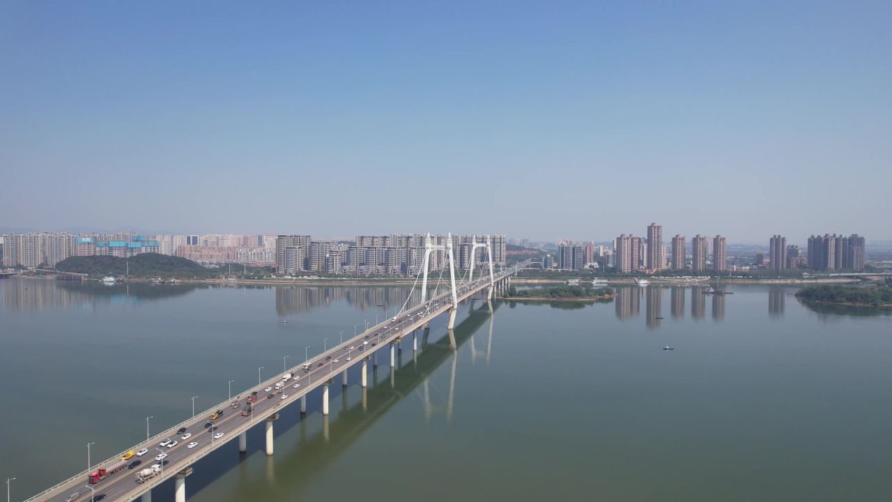 湖南长沙城市风光地标建筑航拍 