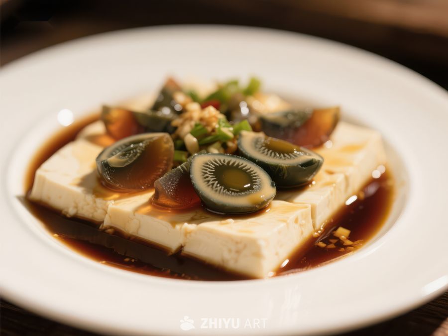 皮蛋豆腐配酱油调味 1143