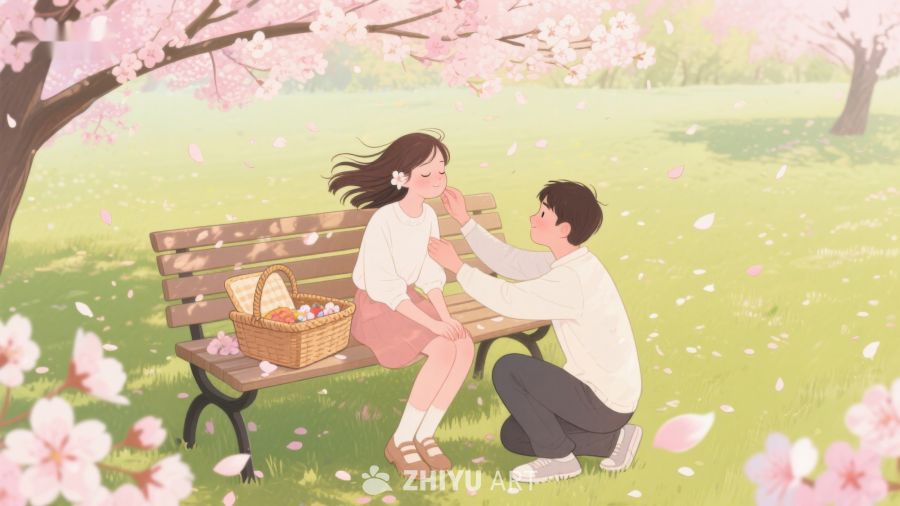 樱花树下温馨的约会场景 606