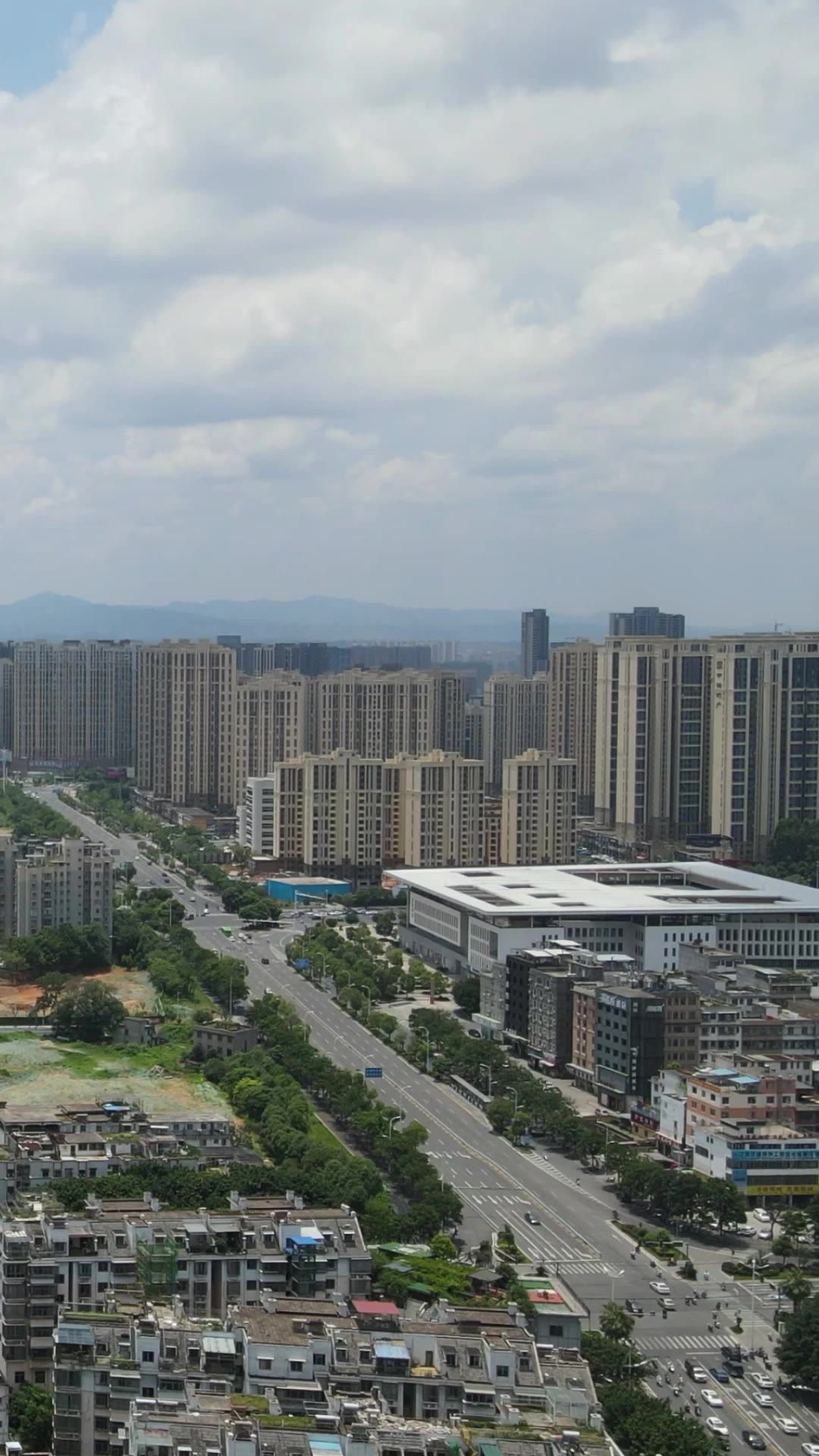  城市航拍福建福州城市高楼竖屏