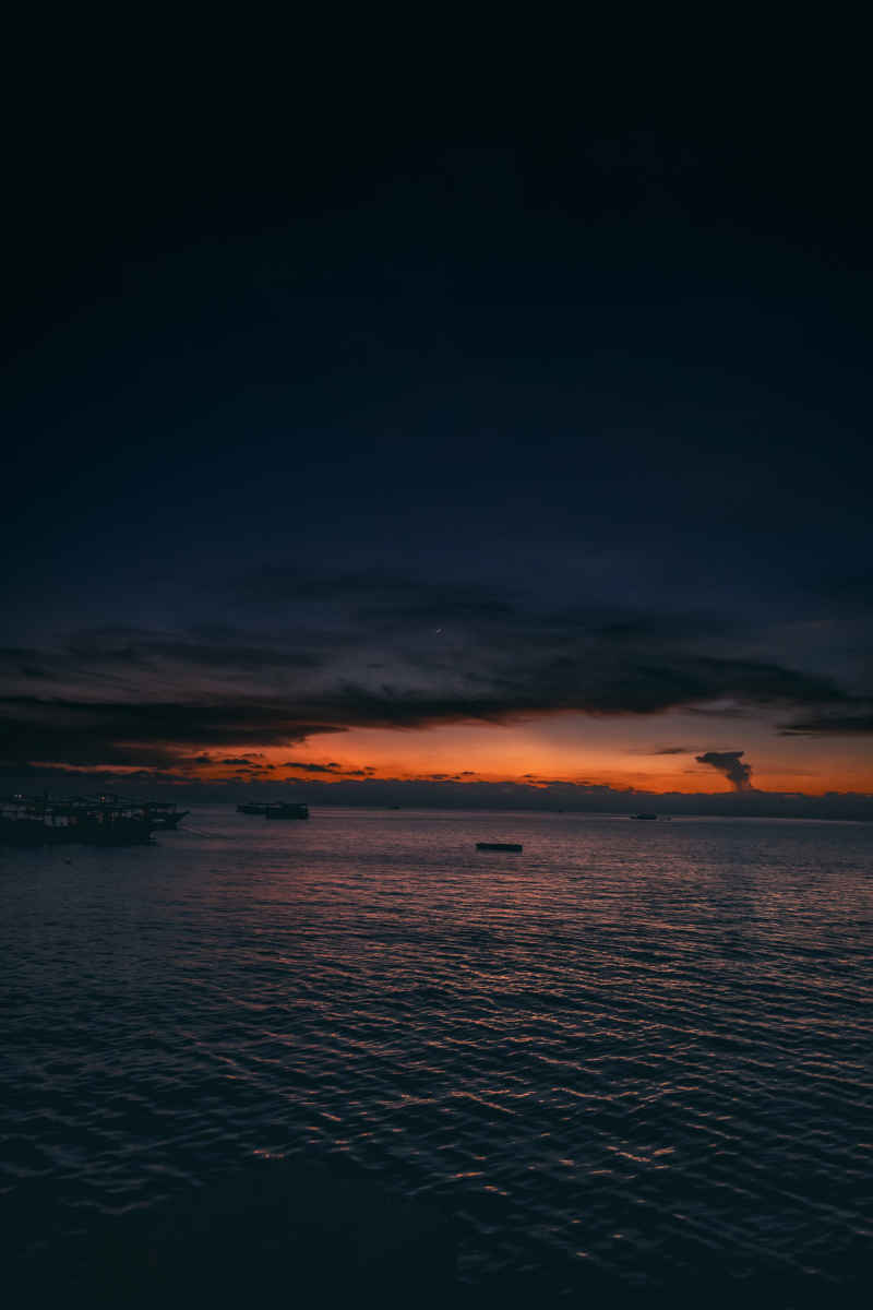 夏夜 海边 晚霞 4