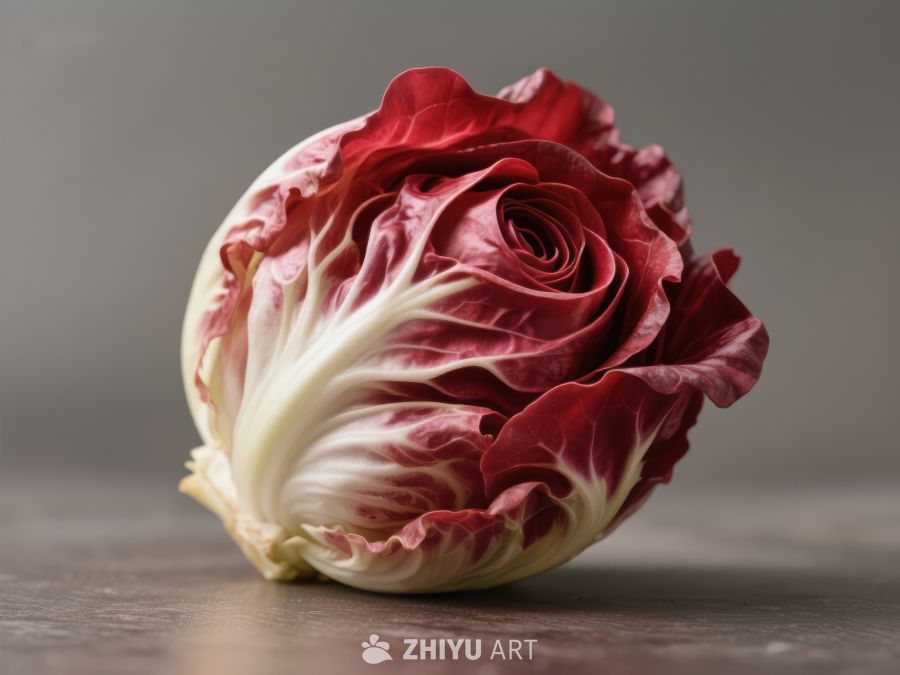 红色菊苣的特写 128