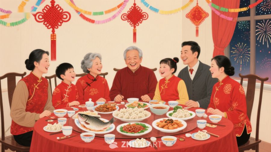 家庭团圆宴庆祝节日 527