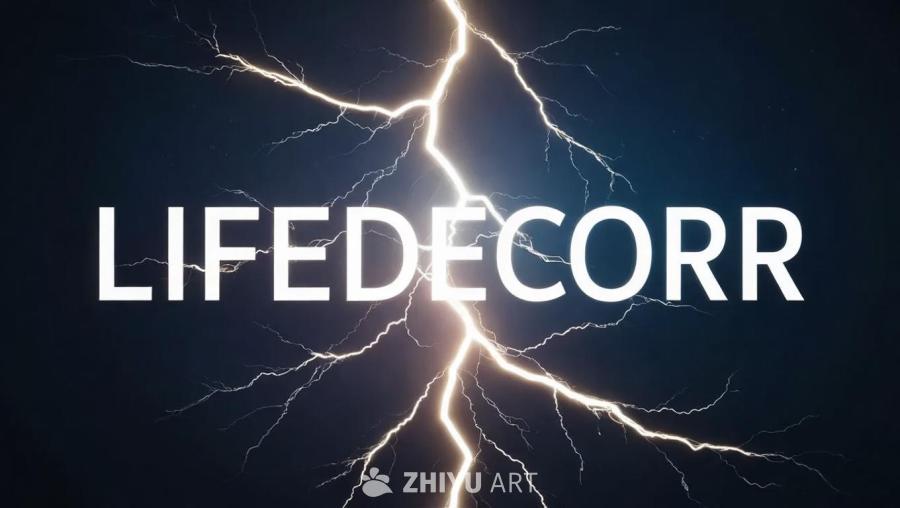 深蓝色背景上，白色大写字母 “LIFEDECORR