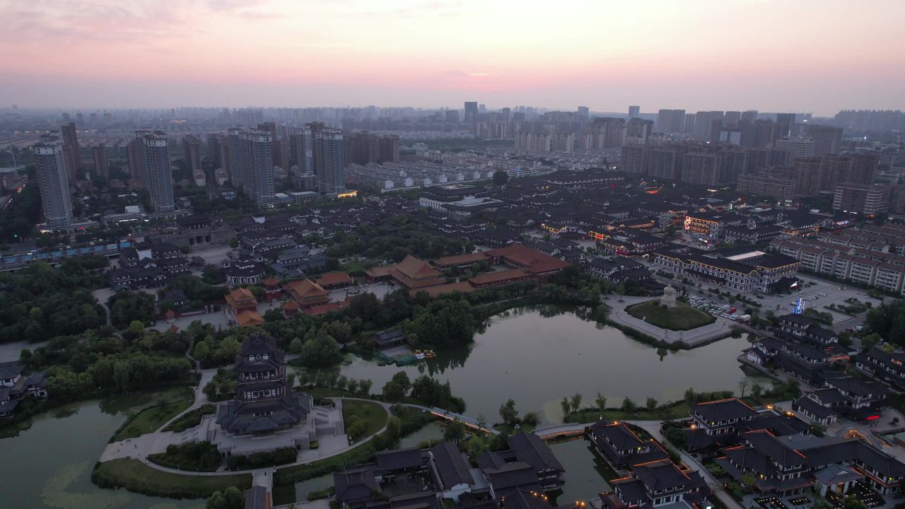 江苏宿迁城市风光旅游景区航拍