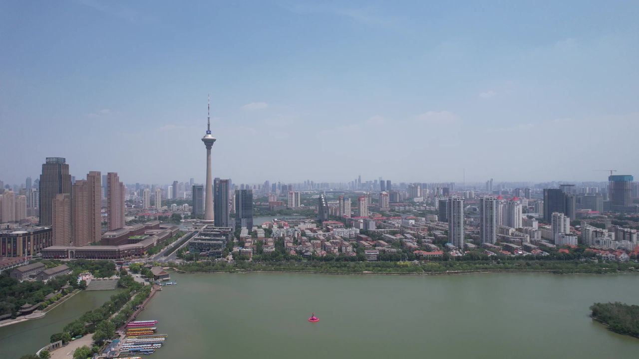 天津天塔地标建筑航拍 