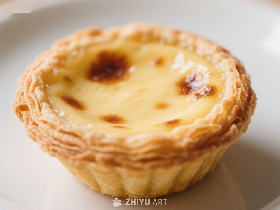金黄蛋挞，酥皮奶油馅