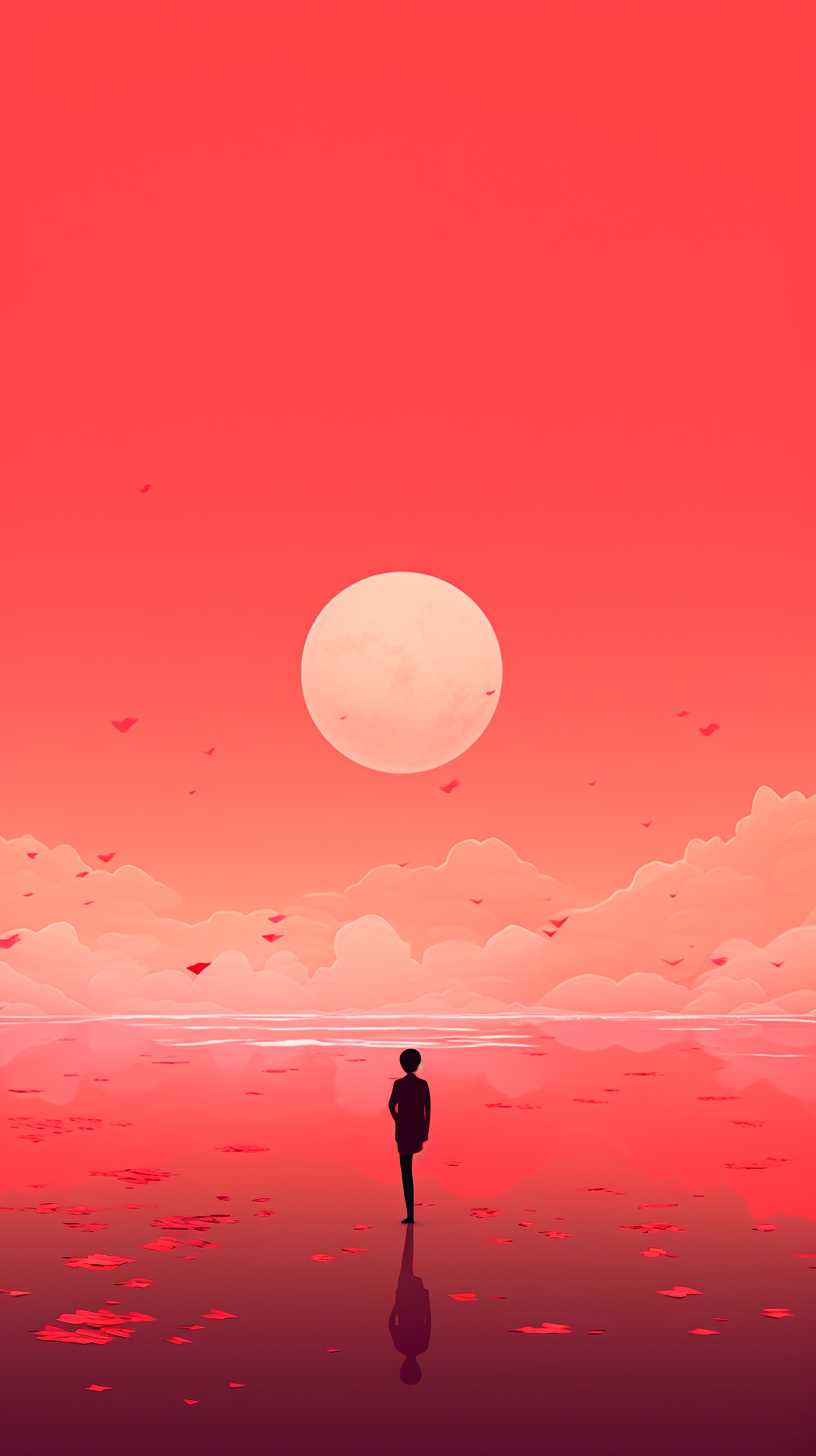 红色背景艺术图