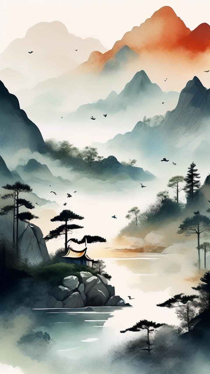 山水画国风背景 13
