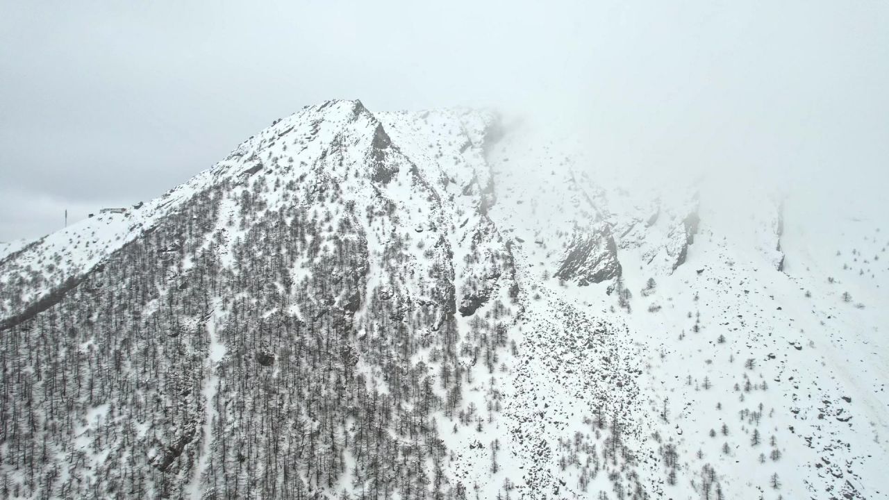 太白山云海雪景航拍