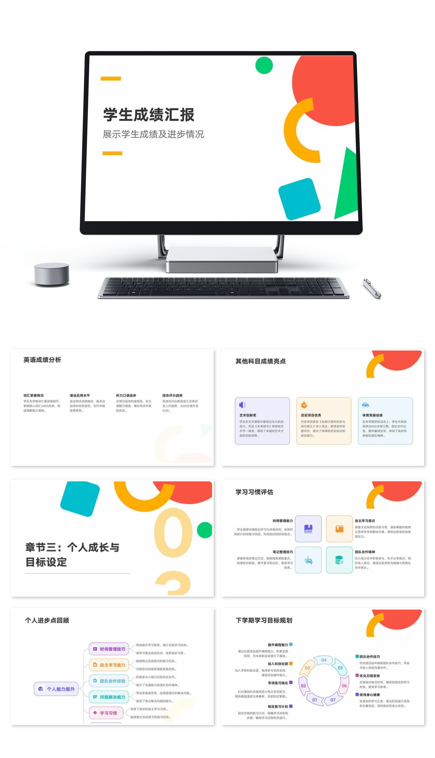 学生成绩汇报模版