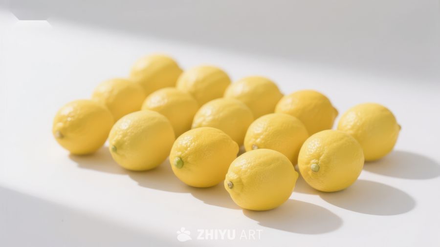 明亮阳光下的柠檬群