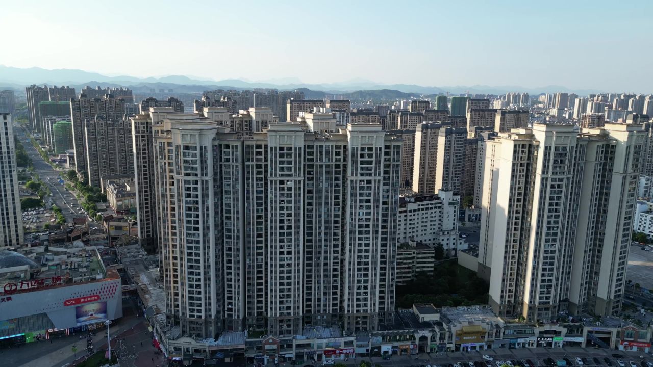航拍江西上饶城市风光上饶建设