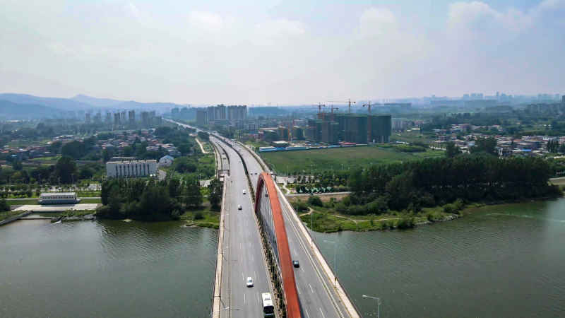 湖北襄阳城市风光航拍摄影图