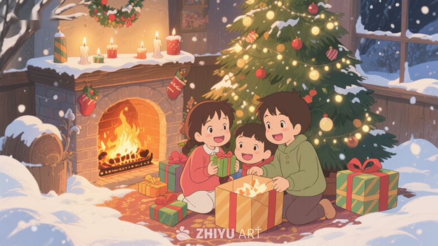 温馨圣诞夜，家庭共度美好时光 296