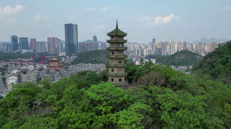 广西柳州盘龙公园航拍