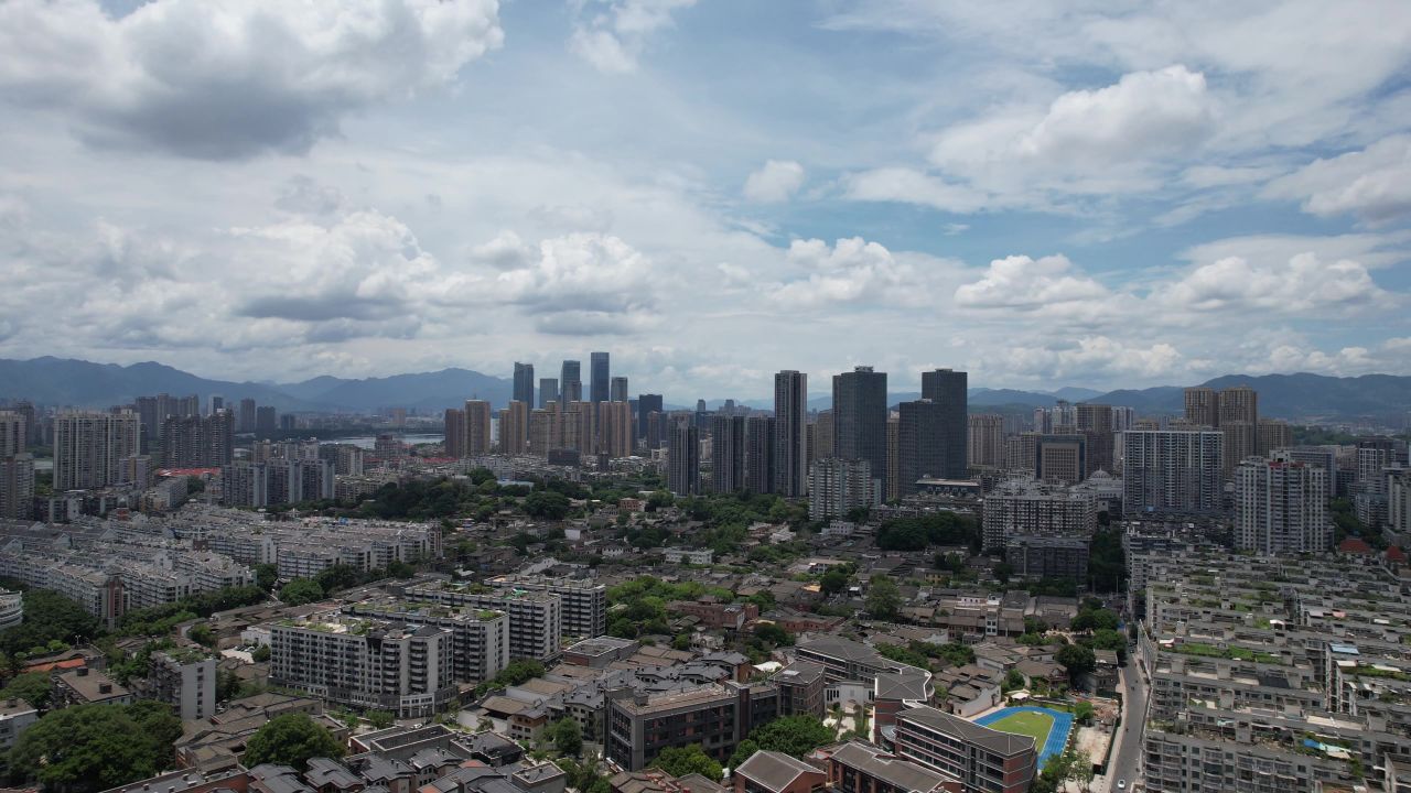 航拍福建福州城市风光