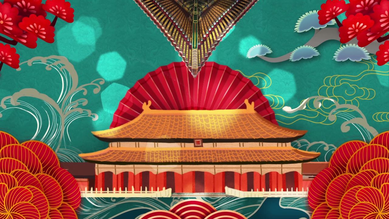 古风背景视频 中国风 意境春天 桃花 水墨 97