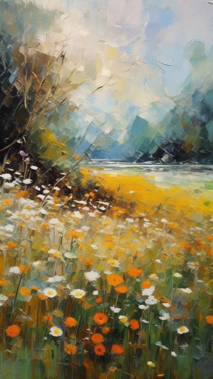 克劳德·莫内风格，一朵野花 59