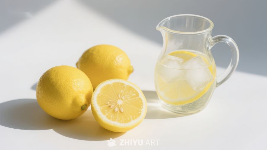 柠檬与冰爽柠檬水