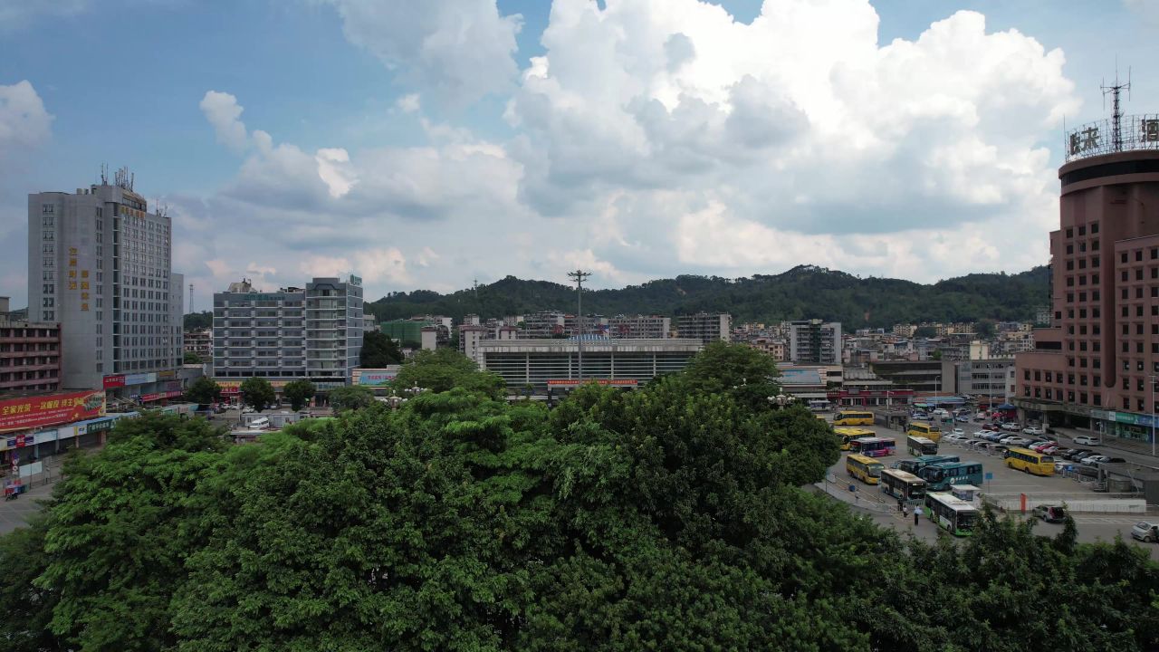 广东韶关城市风光地标建筑航拍 