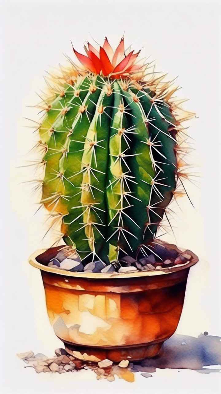 仙人掌自然植物插画 24