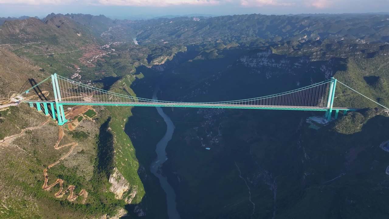 4k航拍贵州花江峡谷大桥  贵州桥梁