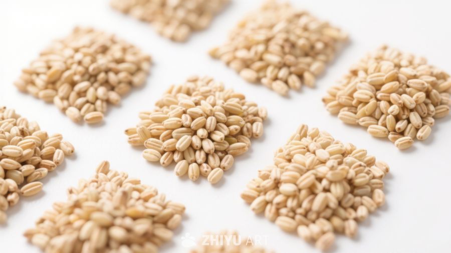 整齐排列的谷物颗粒