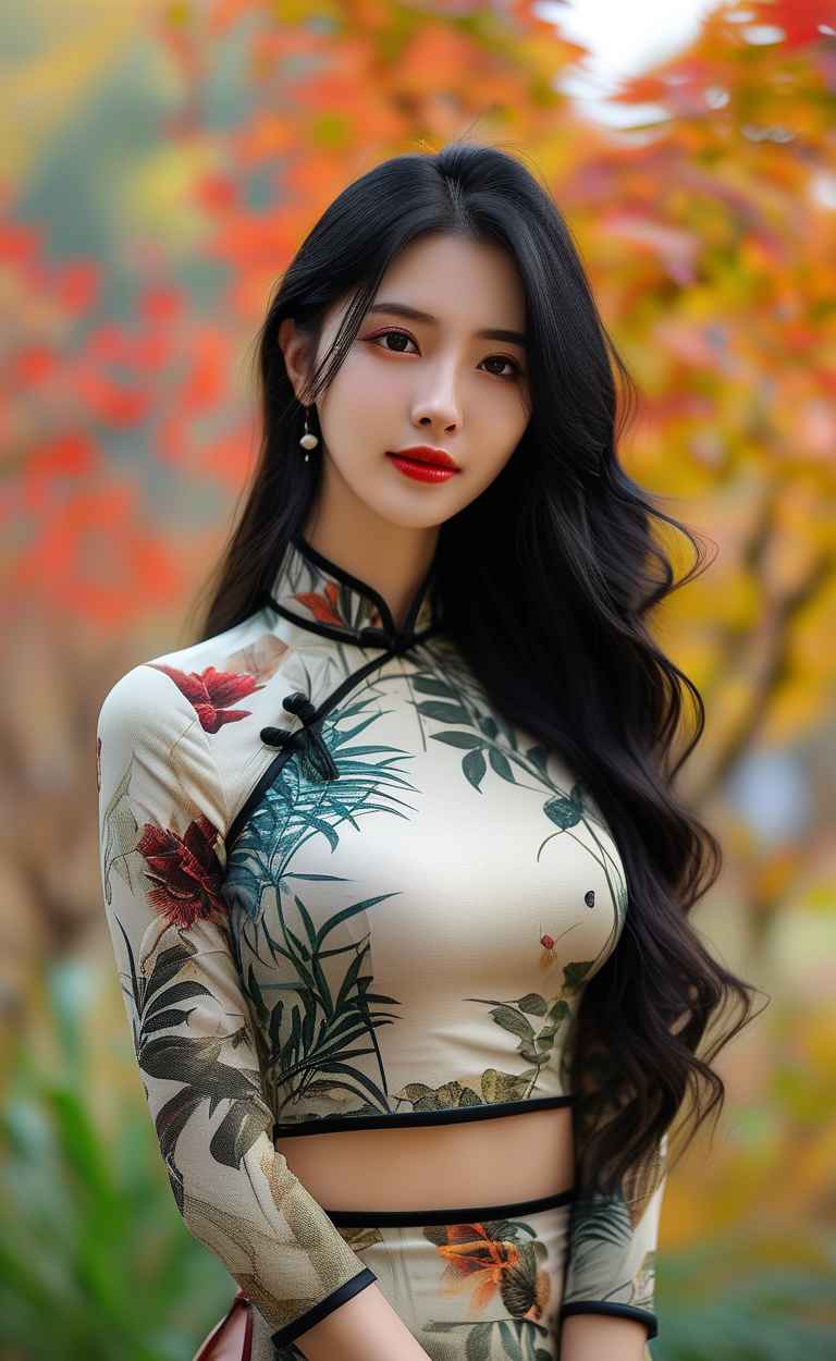 秋天美女户外摄影图 37