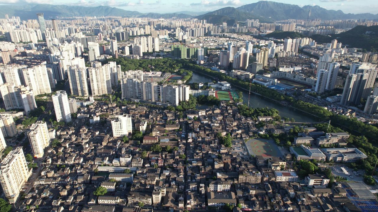 浙江温州城市建设航拍 